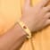 14k Yellow Gold Medical Soft Diamond Shape Red Enamel Curb Link ID Bracelet