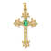 14K Yellow Gold 5x3mm Oval Emerald Cross Pendant