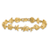14k Yellow Gold Textured Nautical Combination with Dolphins Link Bracelet