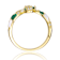 Emerald Color CZ Coiled Snake Bypass Ring In 14K Gold Over Brass