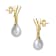 Pear Shape Freshwater Pearl Drop Earrings In 14K Gold Over Sterling Silver