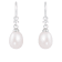 White Cultured Freshwater Pearl and Cubic Zirconia Rhodium Over Sterling
Silver 7-8mm Drop Earrings