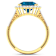 Round London Blue Topaz and Diamond 14K Yellow Gold Halo Ring 3.44 ctw