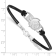 Rhodium Over Sterling Silver NHL LogoArt Ottawa Senators Leather Bracelet