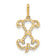 14k Yellow Gold Polished Cubic Zirconia Sitting Puppy Outline Pendant