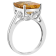 10x8mm Emerald Cut Citrine Rhodium Over Sterling Silver Ring