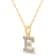 White Diamond Accent 10k Yellow Gold E Initial Pendant With 18” Rope Chain