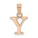 14k Rose Gold Polished Block Letter Y Initial Pendant