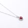 Red Lab Created Ruby With Moissanite Accents Rhodium Over Silver Heart Pendant
