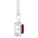 8x6mm Emerald Cut Garnet and White Topaz Accent Rhodium Over Sterling
Silver Halo Pendant w/Chain