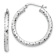 Rhodium Over 14k White Gold Diamond-Cut 1 1/8" Hoop Earrings