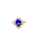 Tanzanite 10x8mm Oval and White Zircon Rhodium Over Sterling Silver Ring