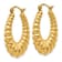 14k Yellow Gold Polished Textured 1/2" Scalloped Hoop Earrings