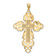 14k Yellow Gold Polished and Textured Fancy Cross Pendant