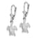Rhodium Over Sterling Silver Mini Sea Turtle Leverback Earrings