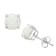 Square Cushion Lab Created Opal Sterling Silver Stud Earrings 2.10ctw