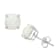 Cushion Cut Lab-Created Opal Stud Earrings In Sterling Silver 2.10ctw