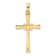 14k Yellow Gold and 14k White Gold Textured and Polished Latin Cross
with Hearts Pendant