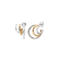 Rhodium Over Sterling Silver Two-Tone Triple Hoops