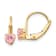 14k Yellow Gold Leverback 4mm Pink Cubic Zirconia Earrings
