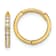 14k Yellow Gold 7/16" Polished Cubic Zirconia Huggie Hoop Earrings