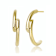 Overlapping Open Hoop Earrings In 14K Gold Over Brass
