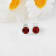 Red Lab Created Ruby Studs Earrings Rhodium over Sterling Silver Earrings