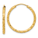 14k Yellow Gold Polished, Satin and Diamond-Cut 15/16" Endless Hoop Earrings