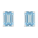 6x4mm Emerald Cut Aquamarine 14k White Gold Stud Earrings