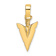 14k Yellow Gold 3D and Textured Arrowhead Charm