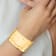 14k Yellow Gold 37mm Hammered Polished Cuff Bangle