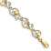 14K Two-tone Gold Diamond-Cut Fancy Heart Link Bracelet