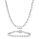 Created White Sapphire Sterling Silver Tennis Necklace and Bracelet 41.20ctw