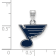 Rhodium Over Sterling Silver NHL LogoArt St. Louis Blues Small Enameled Pendant
