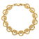14k Yellow Gold Textured Claddagh Circle Horizontal Link Bracelet
