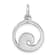 Rhodium Over Sterling Silver Polished Enameled Wave Pendant