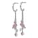 Rhodium Over Sterling Silver Pink Cubic Zirconia Flamingo Heart Post
Hoop Earrings