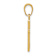 14k Yellow Gold Polished Cross with Stripped Border Pendant