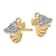 14k Yellow Gold and Rhodium Over 14k Yellow Gold Angel with Heart Stud Earrings