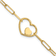 14K Yellow Gold Paperclip Link Heart 7.25-inch Bracelet