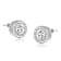 CZ Halo Stud Earrings In Sterling Silver