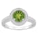 7mm Round Peridot 1/5 ctw Diamond Rhodium Over Sterling Silver Halo Ring