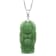 Sterling Silver Jadeite 32x17MM  Buddha Pendant with Singapore Chain