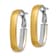 14K Yellow Gold and Rhodium Over 14K Yellow Gold 1 1/8" Polished
Satin Oval Hoop Earrings