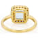 Blue Topaz Square Octagonal And White Zircon Ring In 18K Gold Over
Sterling Silver 3.04ctw
