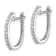Rhodium Over 14K White Gold Lab Grown Diamond 1.3mm Hinged Hoop Earrings