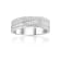 Baguette and Round White Topaz Sterling Silver Crossover Band Ring, 1.25ctw