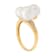 8.5-9mm Round White Freshwater Pearl and 0.14ctw Diamond 10K Yellow Gold Ring