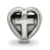 Sterling Silver Heart with Cross Bead
