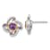 Sterling Silver with 14K Accent Rhodium-plated Amethyst and Pink Quartz Earrings